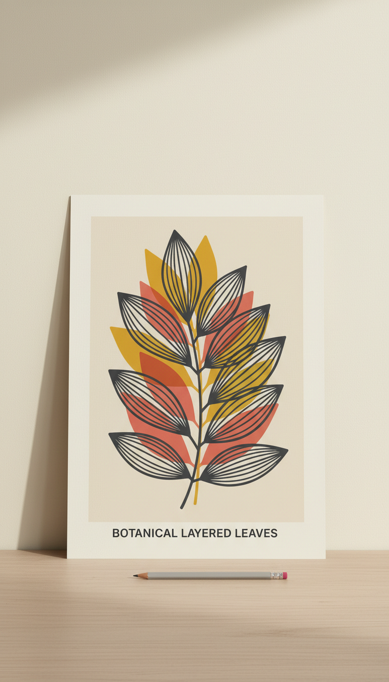 Botanical Layered Leaves contemporary art