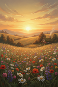 Golden Wildflower Meadow