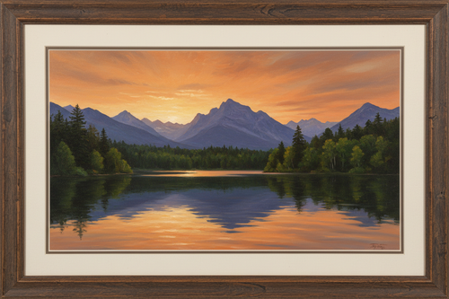 Lakeview Sunrise - Amber Sky