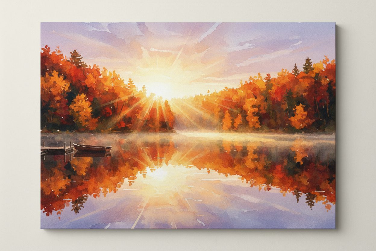 Lakeview Sunrise - Autumn Reflection