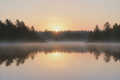 Lakeview Sunrise - Golden Morning Mist