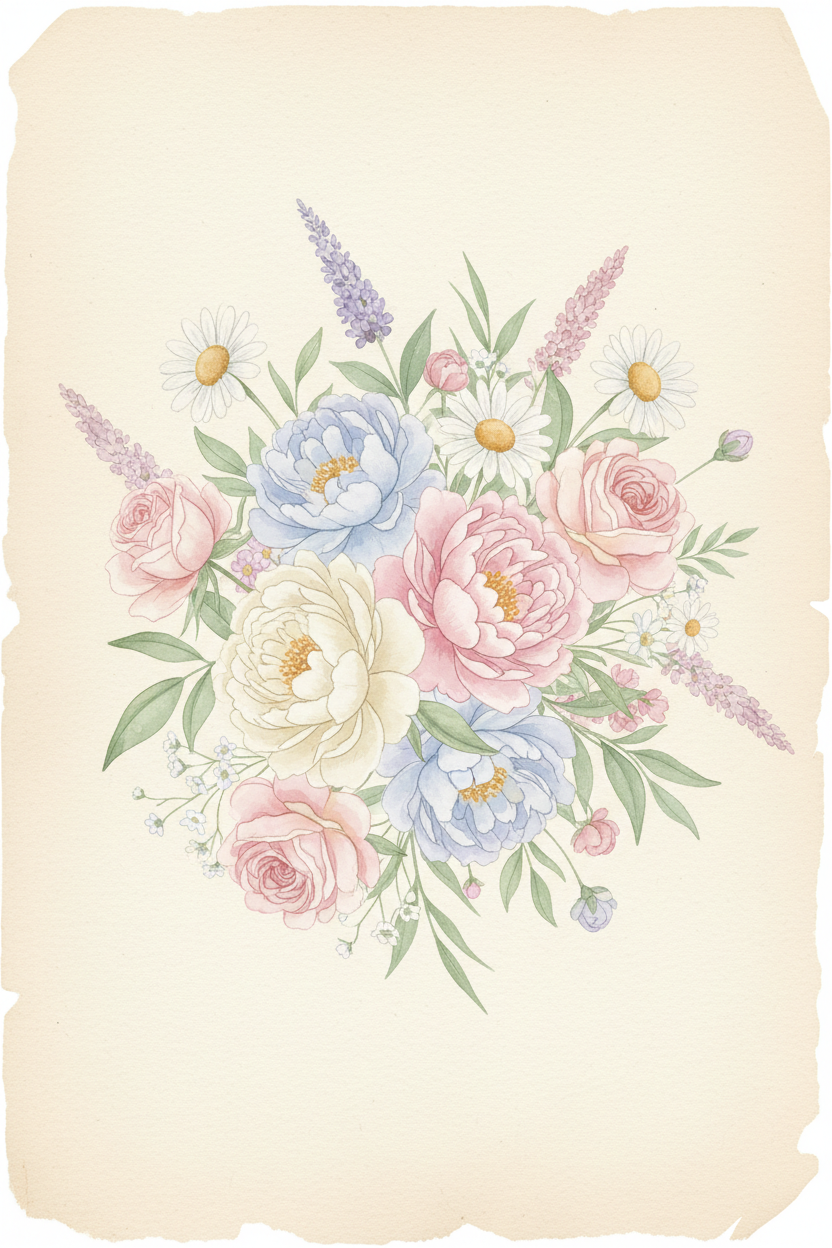 Soft Pastel Wildflower Bouquet