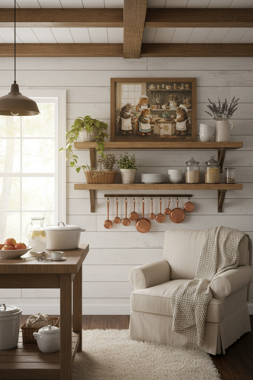 Vintage Cozy Kitchen Cats — Printable Wall Art | Instant Download