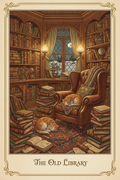 Vintage Cozy Library Cats